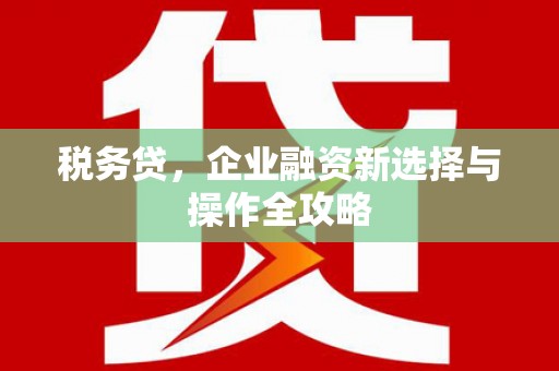 烟台税务贷，企业融资新选择与操作全攻略