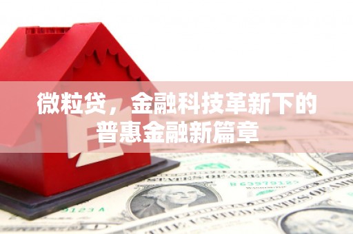 江华微粒贷，金融科技革新下的普惠金融新篇章