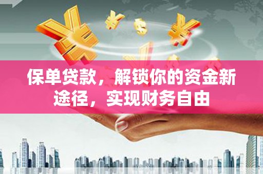 保税区保单贷款，解锁你的资金新途径，实现财务自由