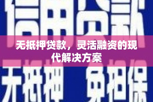 武义县无抵押贷款，灵活融资的现代解决方案